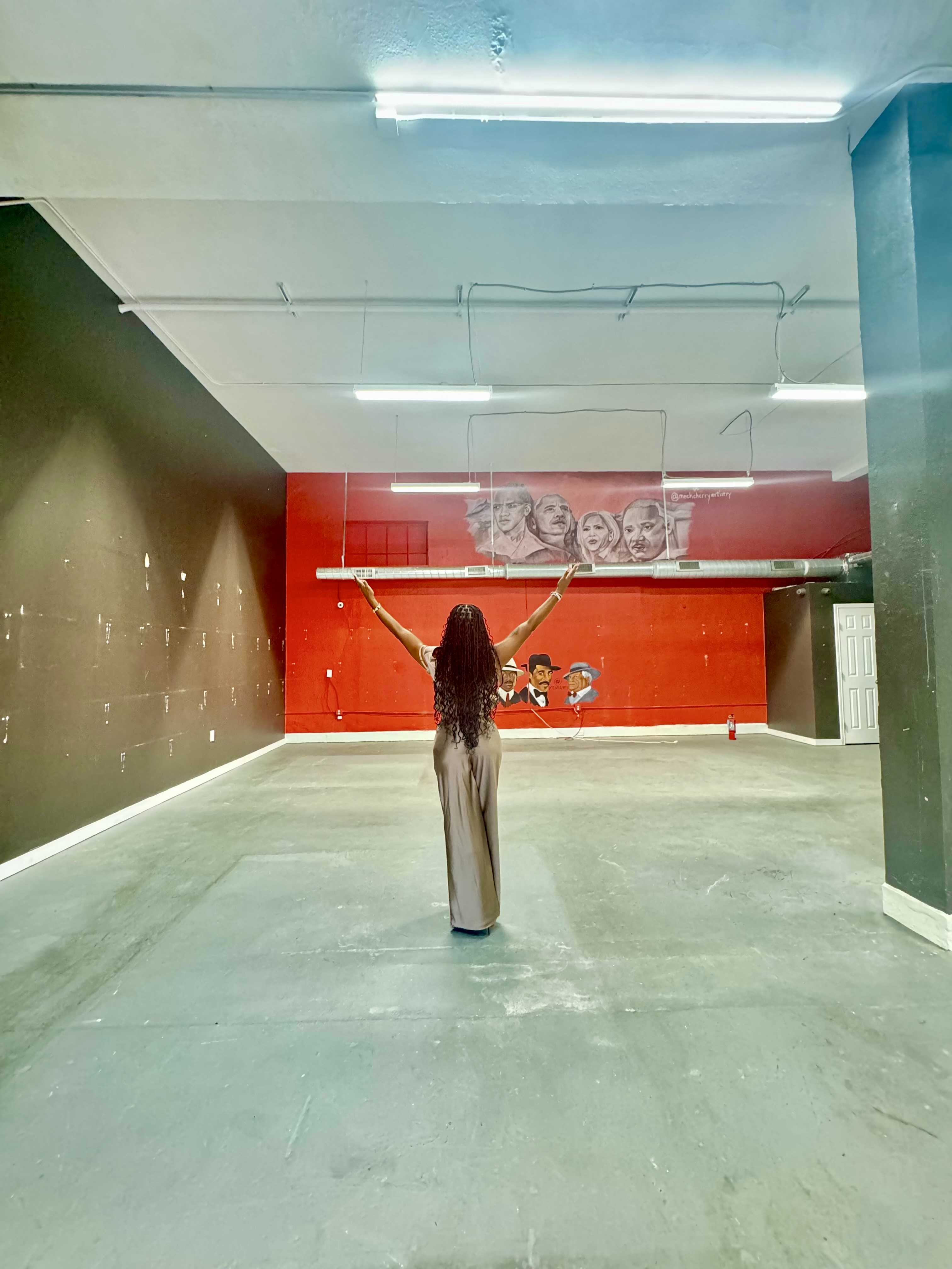 Student practicing at The Pole Experience studio